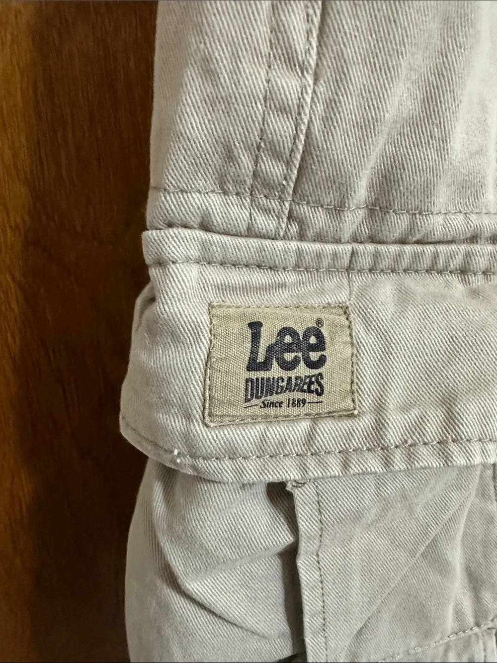 Lee Dungarees Men's Light Beige Cargo Shorts with Utility Pockets